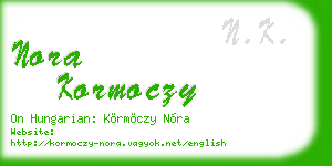 nora kormoczy business card