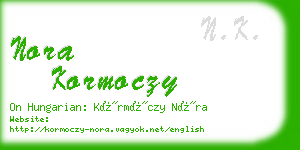 nora kormoczy business card